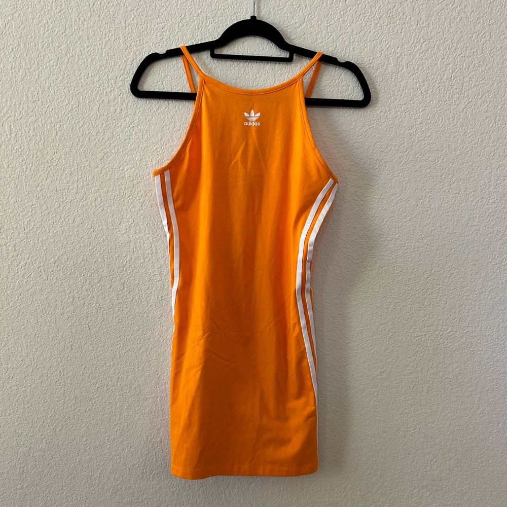 Adidas Adicolor Classics Tight Summer Halter Dress, Size: Small, Color: Orange